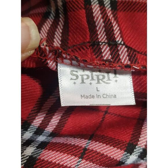 Girls Werewolf Costume Dress Hooded Red Plaid & Grey With Faux Fur Trim Tail Lg - Picture 7 of 9